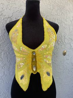 Yellow crop top size  one size