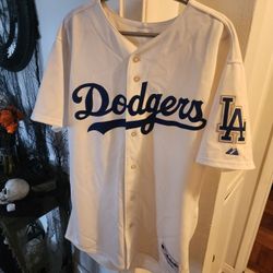 Los Angeles Dodgers Majestic Athletic Jersey Shirt White 48 XL X Large