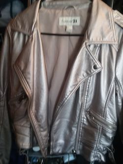 Forever 21 medium leather rose gold jacket