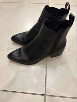 H&M Black Pointed Toe Chelsea Ankle Boots Size 35
