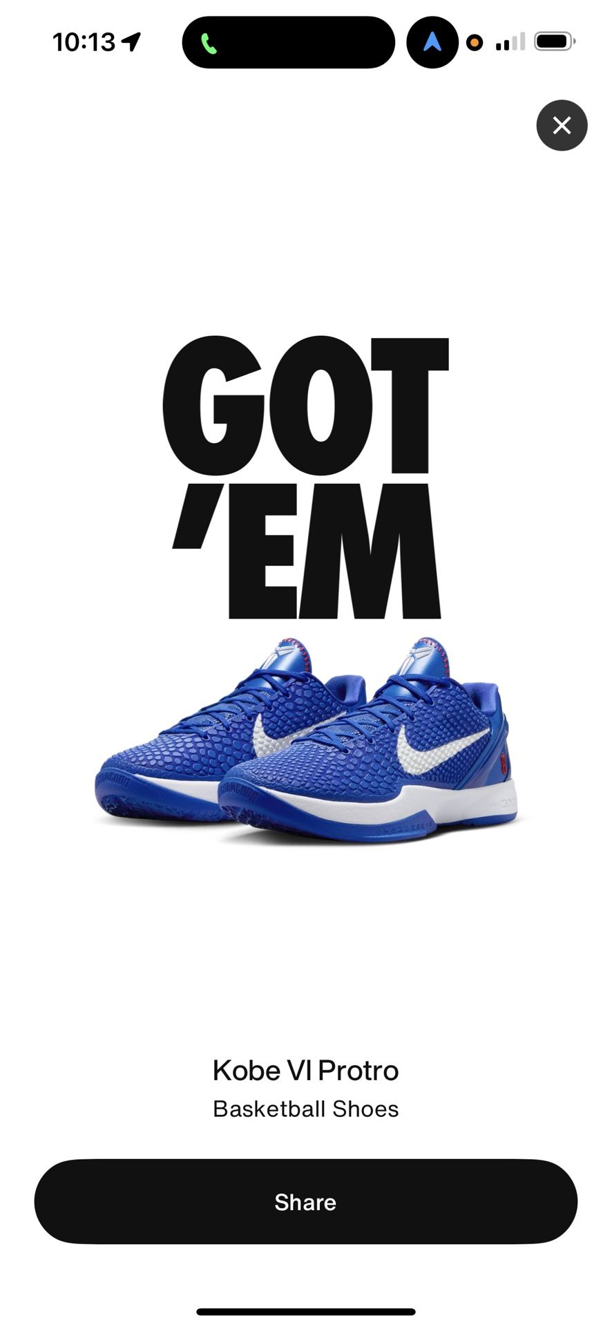 Kobe Proto 6 Dodgers Nike Size 11 M In Habd
