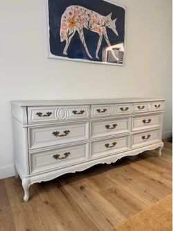 Vintage French Provincial 9-Drawer Dresser / Credenza – 72” Wide