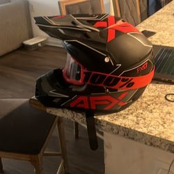 Dirtbike Helmet And Goggles 