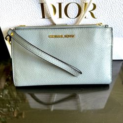 Michael Kors Wallet- Leather- Jet Set Blue Wristlet 