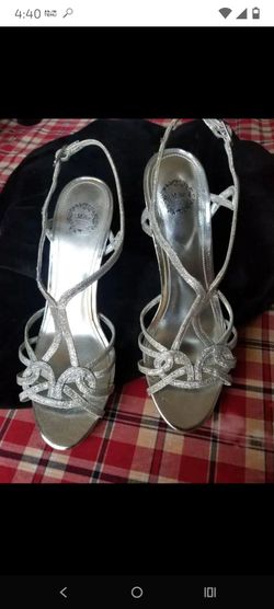 J. Miller Silver Glitter Strappy Heeled Sandals