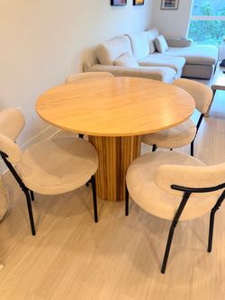 Custom wooden table and 4 chair set