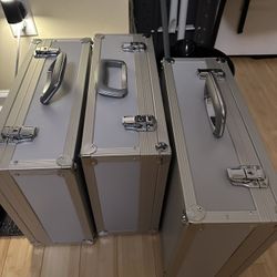 3 Metal Briefcases 
