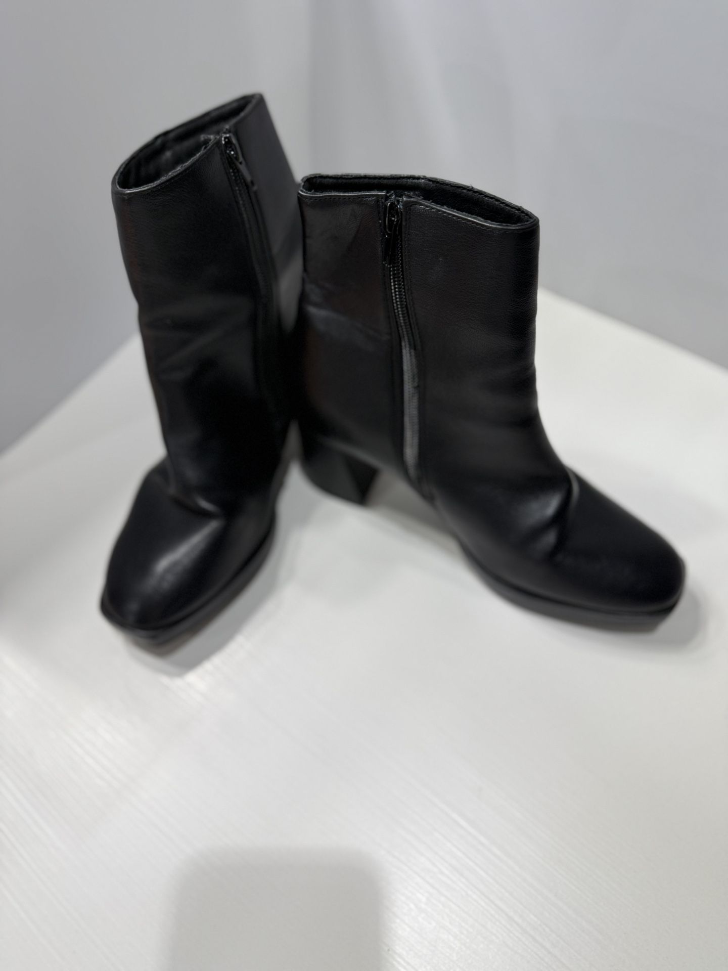 Black Ankle Boots With 2.5" Heel