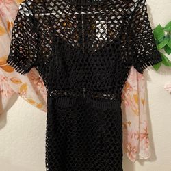 Short Netted Black Dress