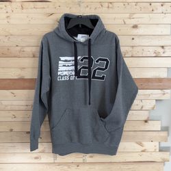 Jostens Men’s Class of 22 Gray Pullover Cotton Blend hoody Jacket Sweater size M