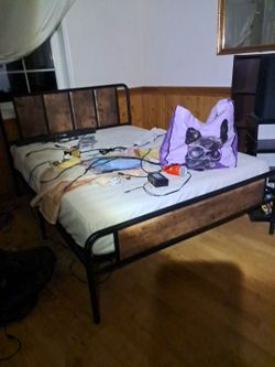 Bed and bed frame Queen size