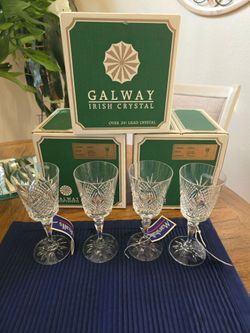 Galway Irish Crystal Cashel Red Wine Glasses Set