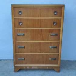 Art Deco Dresser Bureau Chest of 5 Drawers Mid Century Modern