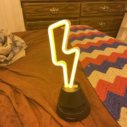 Yellow Neon Lightning Bolt Bluetooth Speaker 