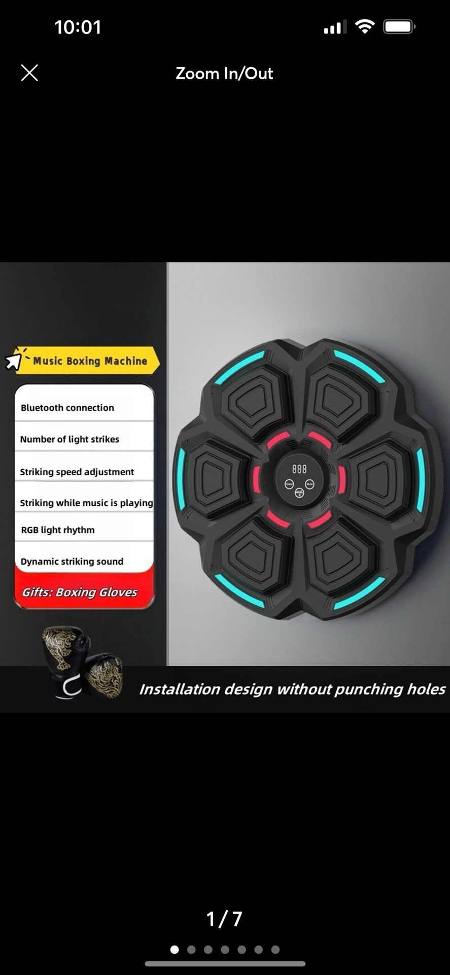 Music Boxing Machine Punching Training Machine with Boxing Gloves Bluetooth