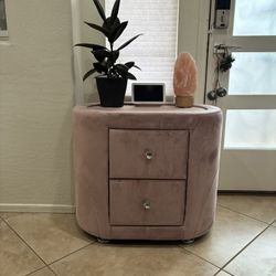 Pink Velvet Night Stand