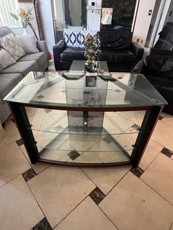 Glass TV Stand with Three Shelves (offers)