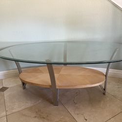 Coffee table, Glass Oval Top