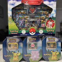 Pokémon Go Bundle Lot of 4 New Factory Sealed Boxes Tins - 1 Box 3 Tins