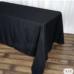 3 Black Rectangle Tablecloths 
