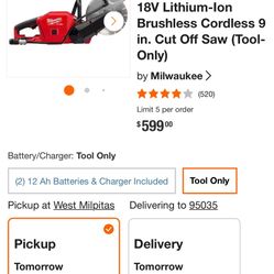 Milwaukee Concrete Saw Battery Power