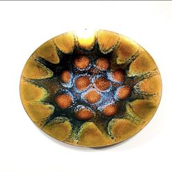 Reserved Vintage Enamelled Cooper Plate by Claude Perrier Abstract Design 5” .