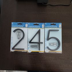 5" Floating Or Flush Numbers 2 / 4 / 5 Lot Of 3
