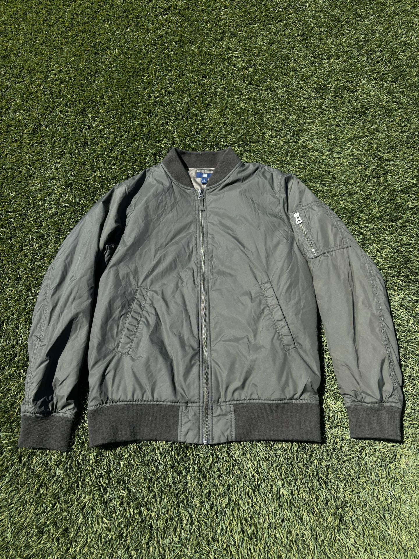 Grey/Olive Uniqlo Bomber Jacket