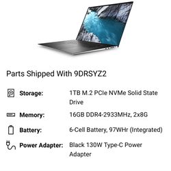 DELL XPS 17 9700 Laptop 4K Touchscreen