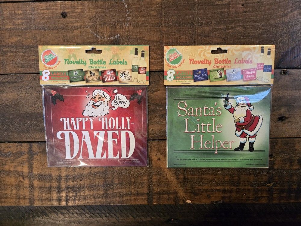 Christmas Wine Beer Bottle Labels 16 Stickers Slap Stickers