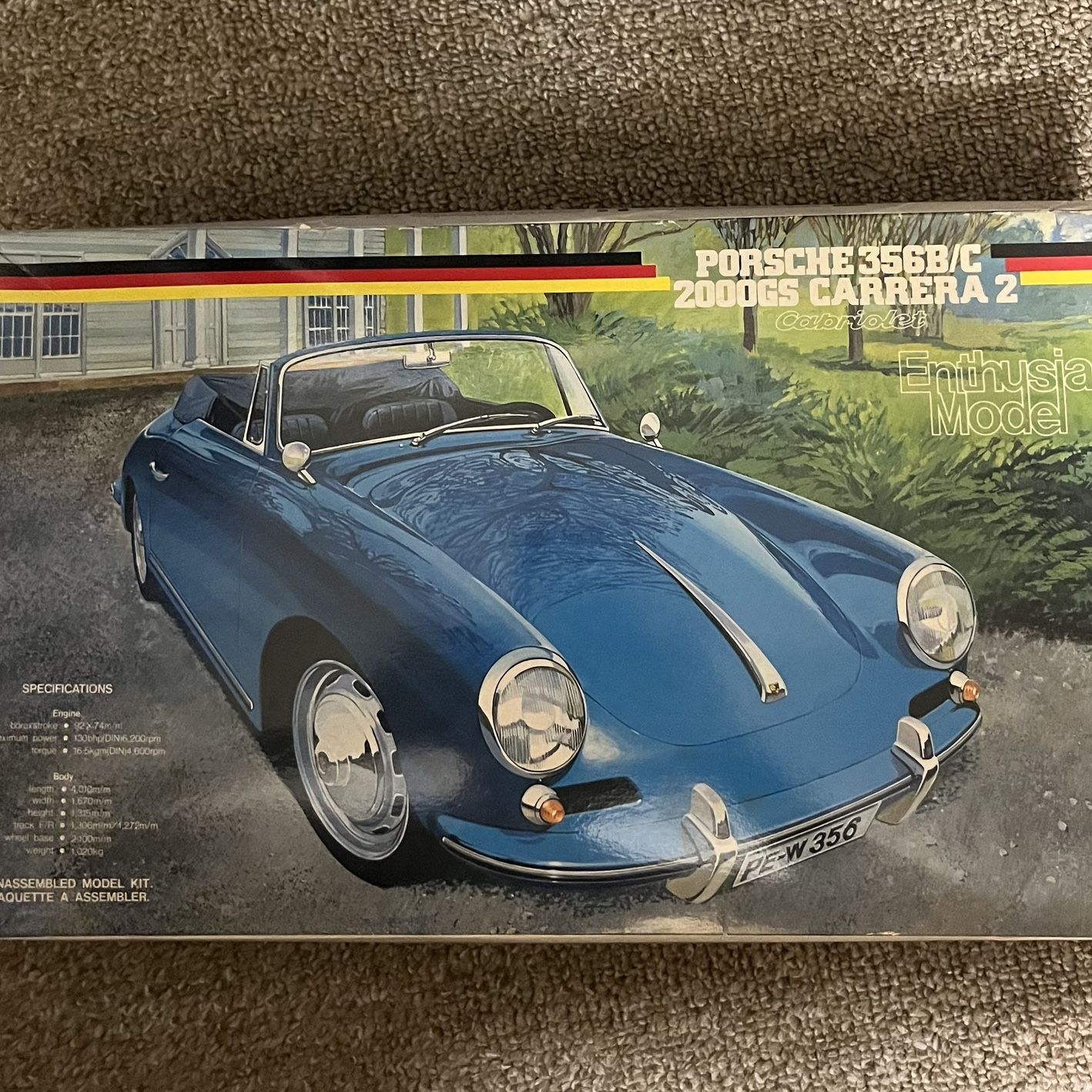 1/24 Fujimi - Porsche 356 B/C 2000GS Carrera 2 Cabriolet - Plastic 
