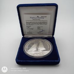 1987 Western Samoa 5 oz Silver Proof America’s Cup Commemorative Coin – Box & COA