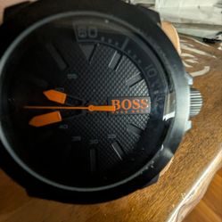 Watch with leather strap