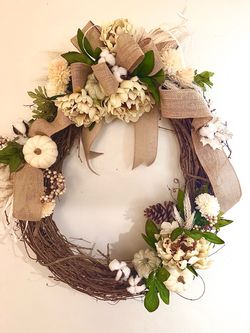 New Soft White Fall Wreath