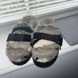 Black/White and Grey Ugg Slides