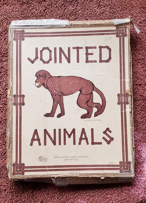 VINTAGE 1929 IDEAL SCHOOL SUPPLY JOINTED STORY BOOK ANIMALS.BESS BRUCE CLEVELAND