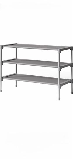 3-Tier Gray Shoe Rack Organizer
