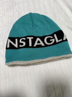 Juicy Couture Teal & Black Knit Beanie with White INSTAGLAM Lettering