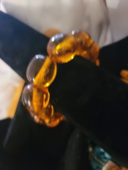 Huge amber bracelet with bug inside rare