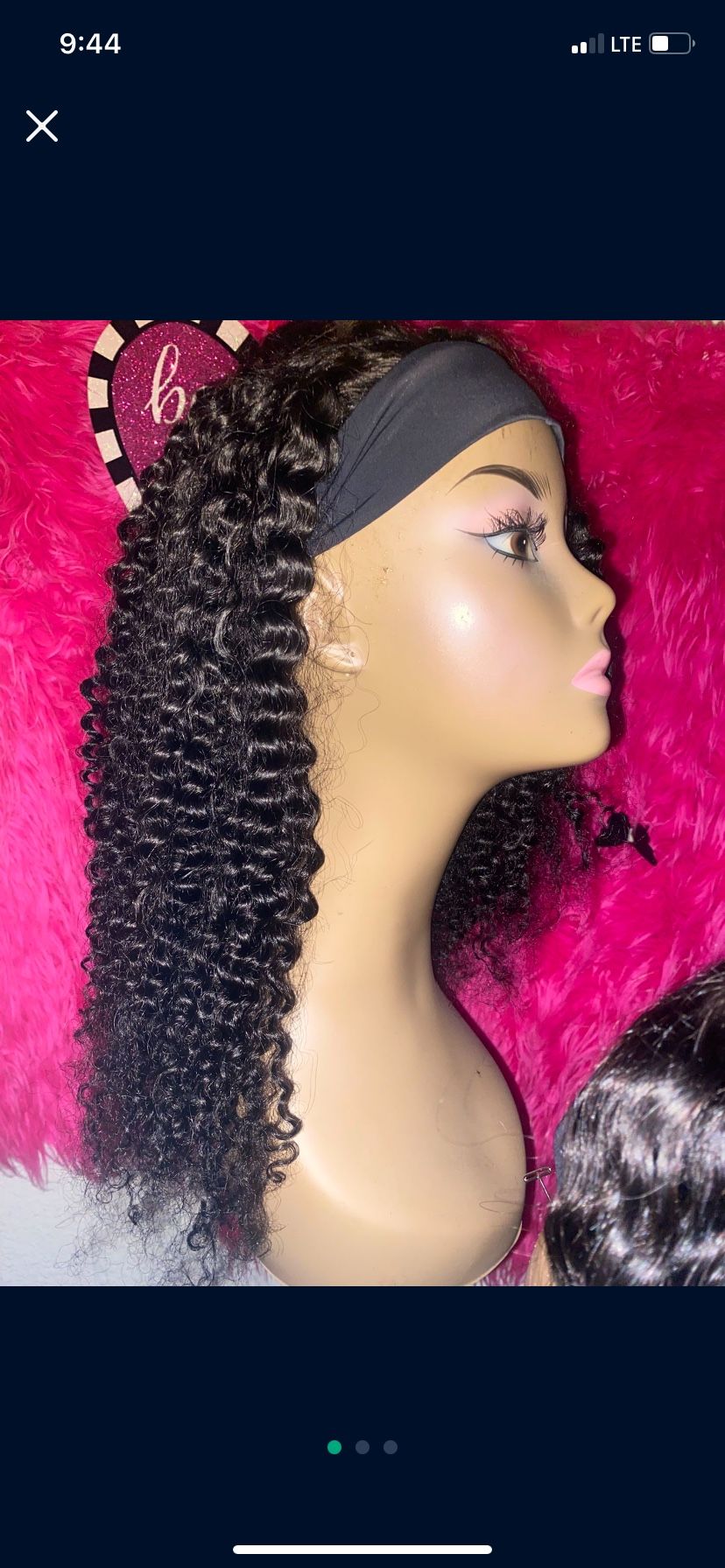 100% Real Human Hair Headband Wig