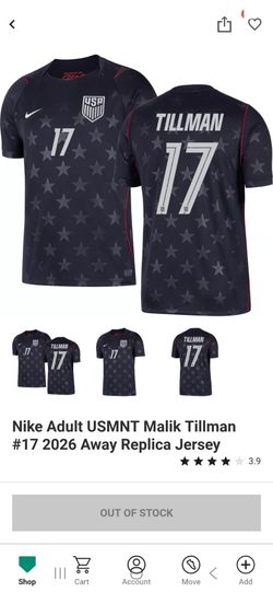 USA mens nike jersey soccer tillman
