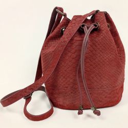 Chinese Laundry Leather Suede Bucket Crossbody Bag
