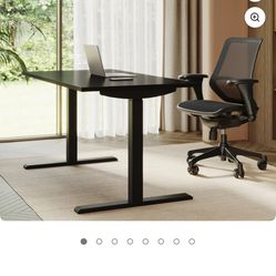 Realspace® Magellan 60"W Pneumatic Height-Adjustable Standing Sit-To-Stand Desk, Espresso + MAT!