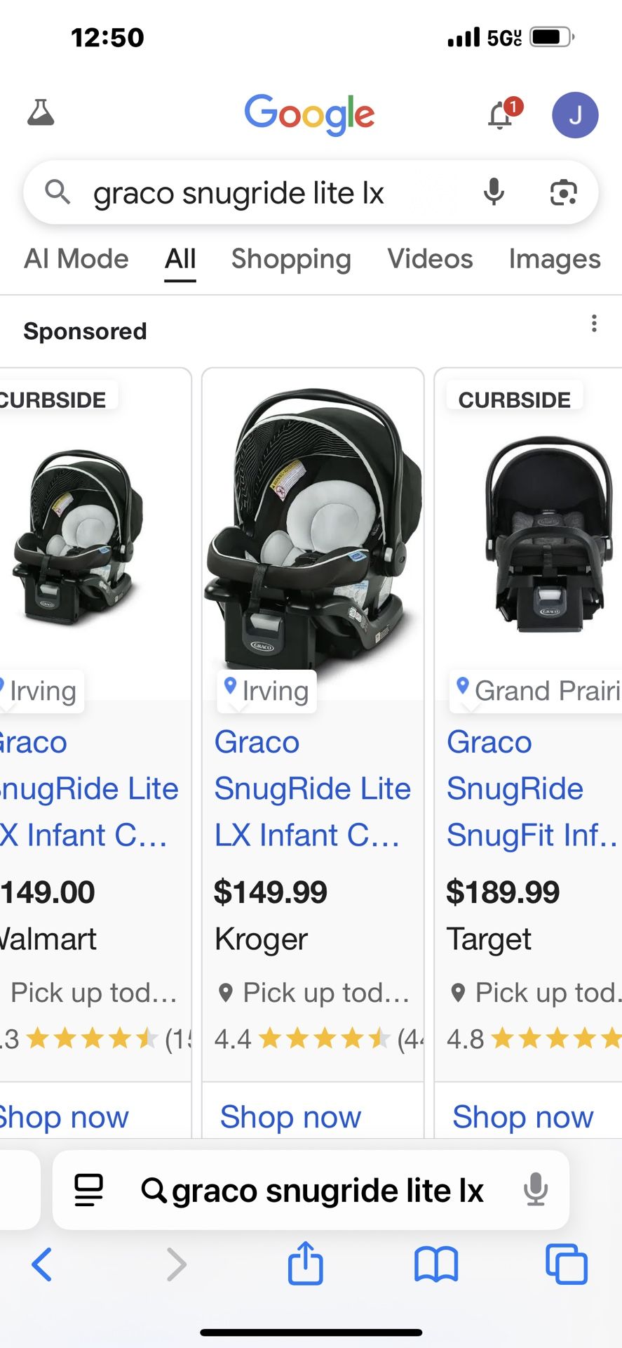 New open box Graco infant Car Seat