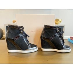 Jimmy Choo (suede wedge sneaker)