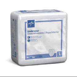 Medline Protection Plus Classic Protective Underwear Large (6) 18 Count Packages