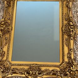 Antique 1850 Louis The 15th GuiltWood And Plaster Picture Frame “mirror”