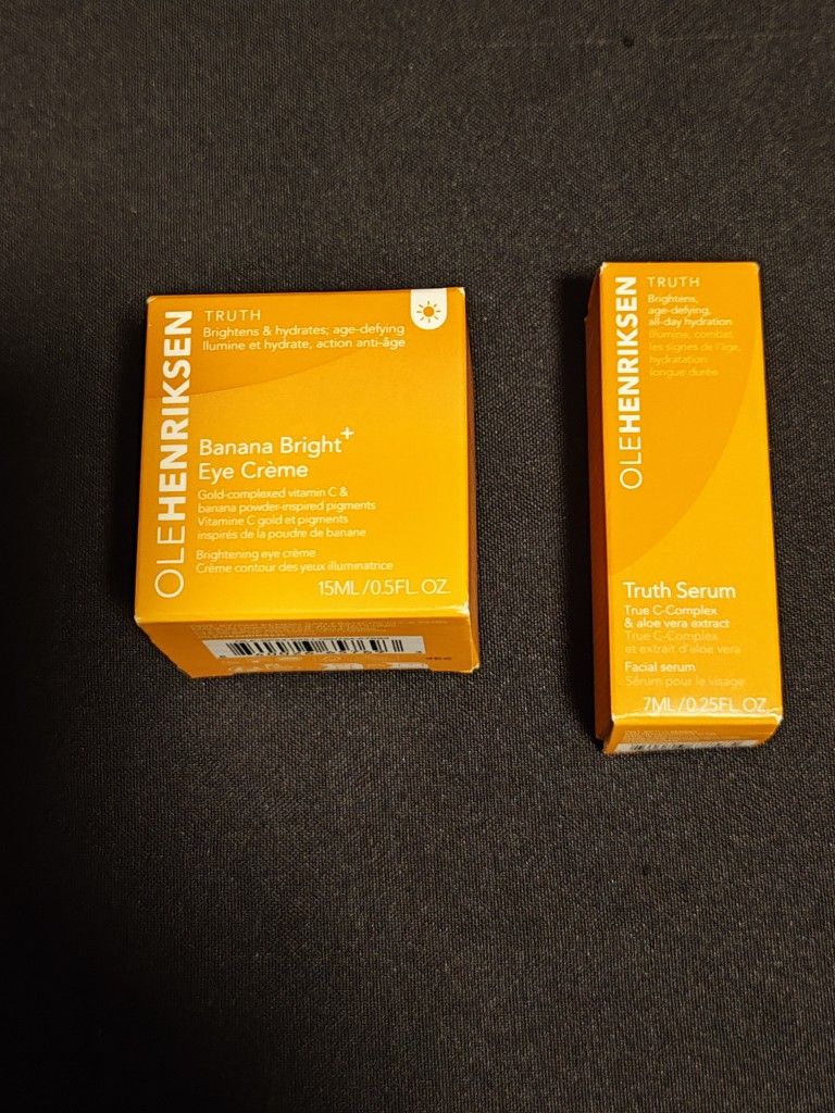 Ole Henriksen Banana Bright Vitamin C Brightening Eye Creme 0.5 oz & Trust Facial Serum 0.25 FL oz