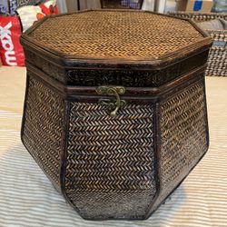 Octagonal woven storage box