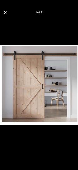 🚪 Sliding Barn Door with Hardware Kit (Solid Wood) 🚪 📏 42 in x 80 in